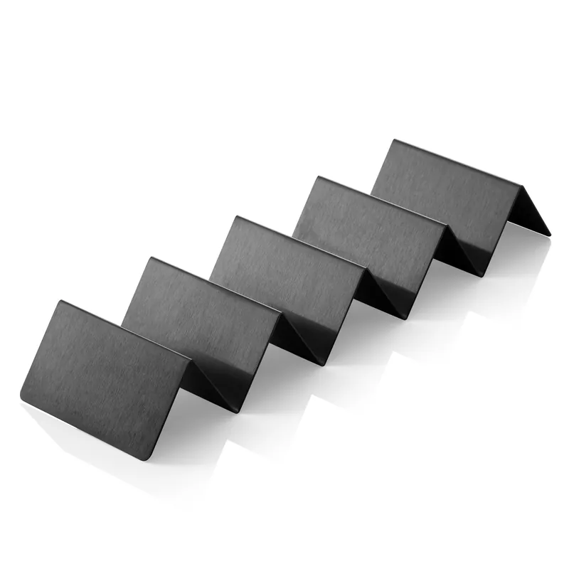 Snackpresenter met 4 schappen, 35 x 10 x 5 cm, zwart, roestvrij staal Beperkte Voorraad