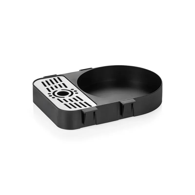 Lekbak, 25,5 x 20,5 x 4 cm, zwart, chroom-nikkelstaal, polypropyleen Flitsaanbieding
