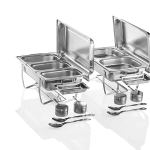 Chafing Dish GN 1/1 set, 59 x 34 x 49 cm, set van 2 stuks, roestvrij staal Shop Nu