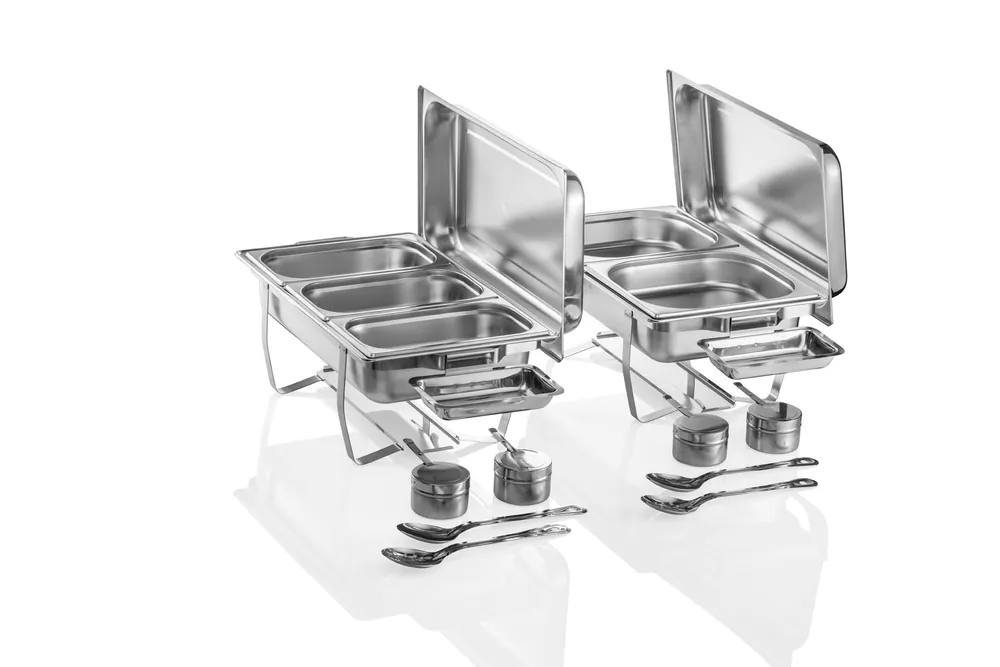 Chafing Dish GN 1/1 set, 59 x 34 x 49 cm, set van 2 stuks, roestvrij staal Shop Nu