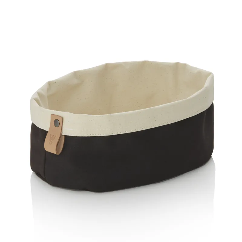 Broodtasje FLIP COTTON, 25 x 18 x 12 cm, zwart/crème, canvas Koop Vandaag