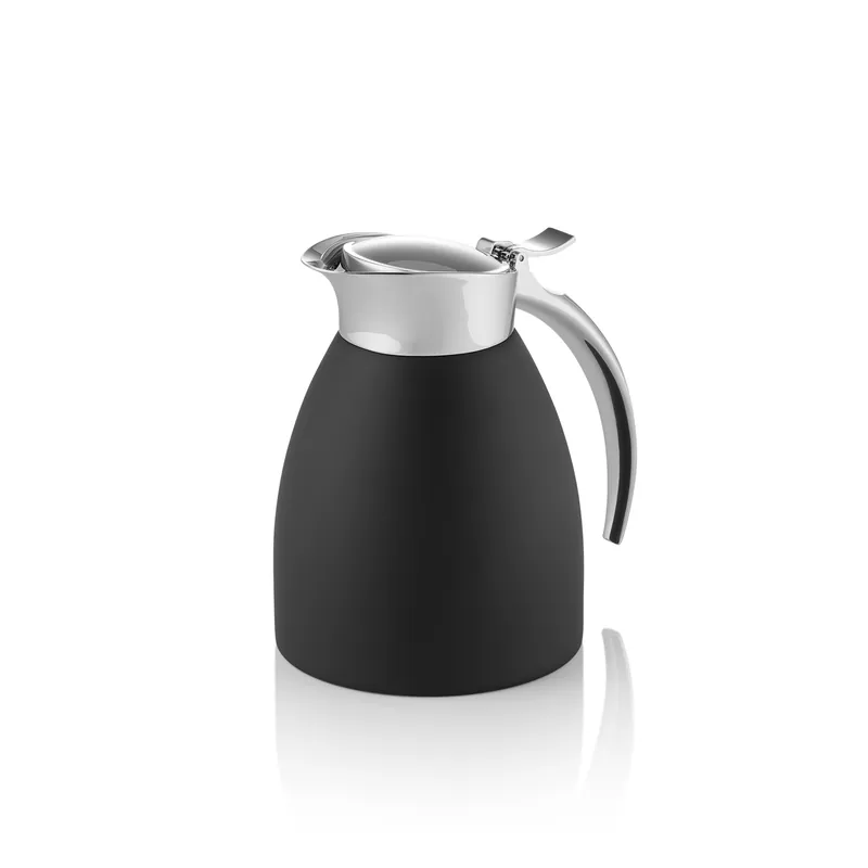 Snelle Levering Thermoskanne, 0,3 l, Ø 10,5 cm, hoogte 13,5 cm, zwart, roestvrij staal 18/8