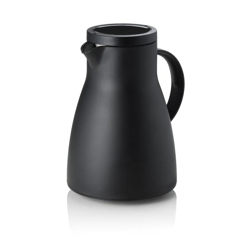 Betaalbaar Thermoskanne, 1 liter, Ø 14,5 cm, hoogte 22 cm, zwart, polypropyleen