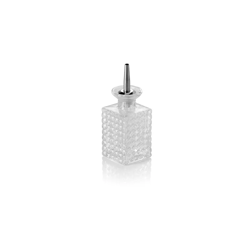 Weekendaanbieding Bittersfles NOCTURN, 0,13 liter, 5,5 x 5,5 x 10,5 cm, glas, roestvrij staal