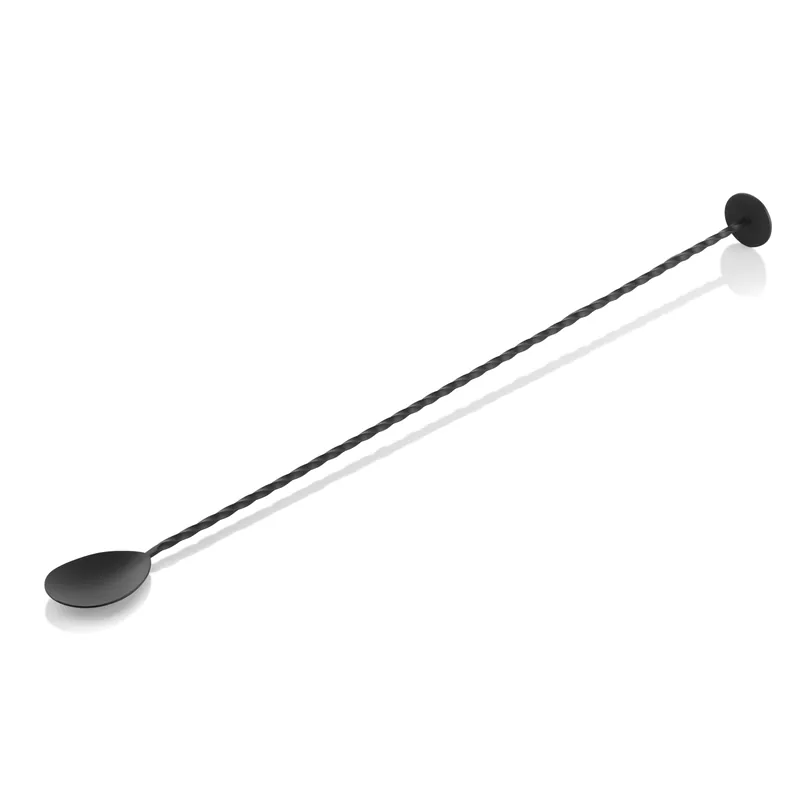 Goedkoop Barlepel Twisted NOCTURN, met stamperkop, 40 cm, zwart mat, roestvrij staal 18/8