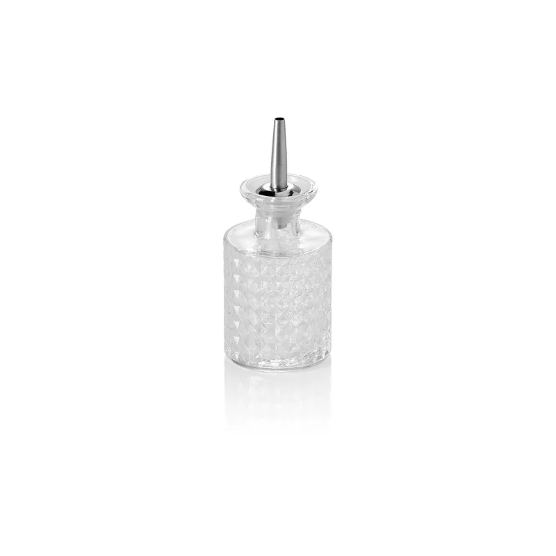 Bestel Nu Bittersfles NOCTURN, 0,15 ltr., Ø 6,5 cm, Hoogte 10,5 cm, glas, roestvrij staal