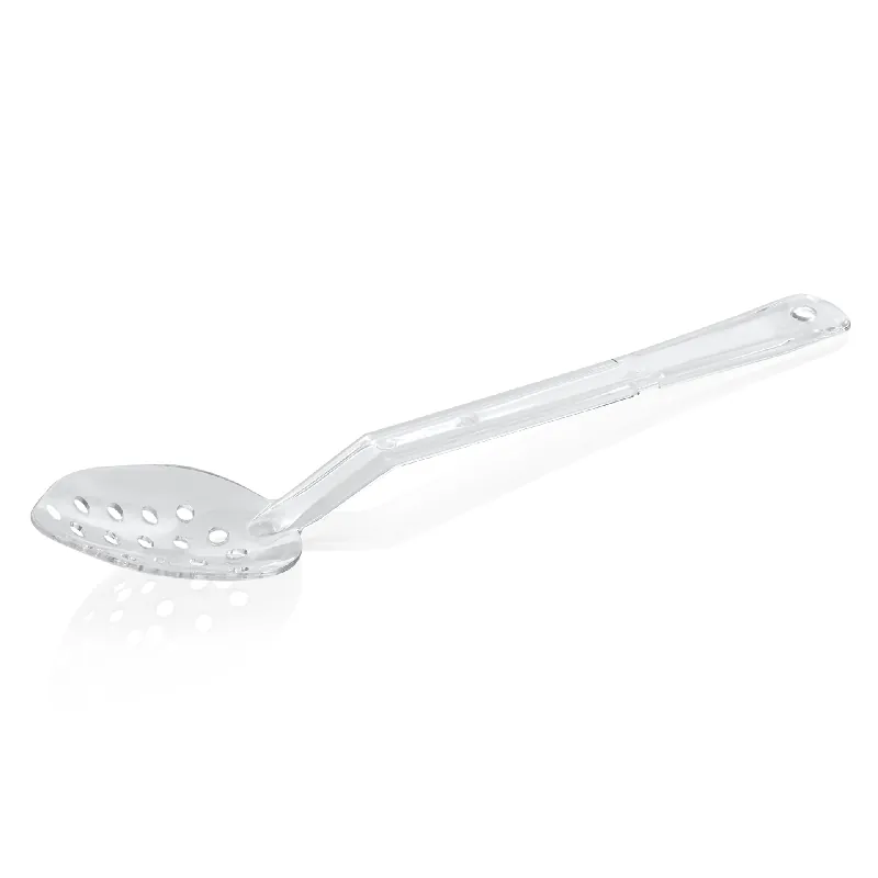 Veilige Betaling Serveer-/saladelepelset, 33 cm, geperforeerd, transparant, set van 4 lepels, polycarbonaat
