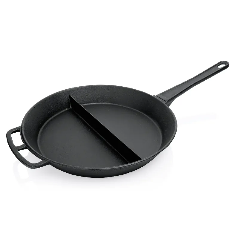 Bestseller Gietijzeren reuzenpan, met lang handvat, Ø 80 cm, hoogte 12 cm, met middenrib