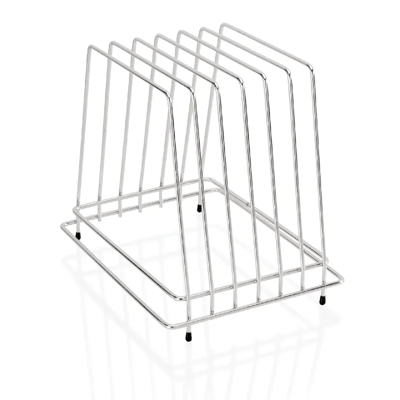 Snijplankhouder voor 6 snijplanken tot maximaal 2,5 cm, 29,5 x 23,5 x 27,5 cm, roestvrij staal Beperkt Aanbod