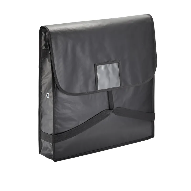 Geïsoleerde tas, voor 2 pizza's, 58 x 58 x 11 cm, zwart, kunststof, aluminium Express Levering