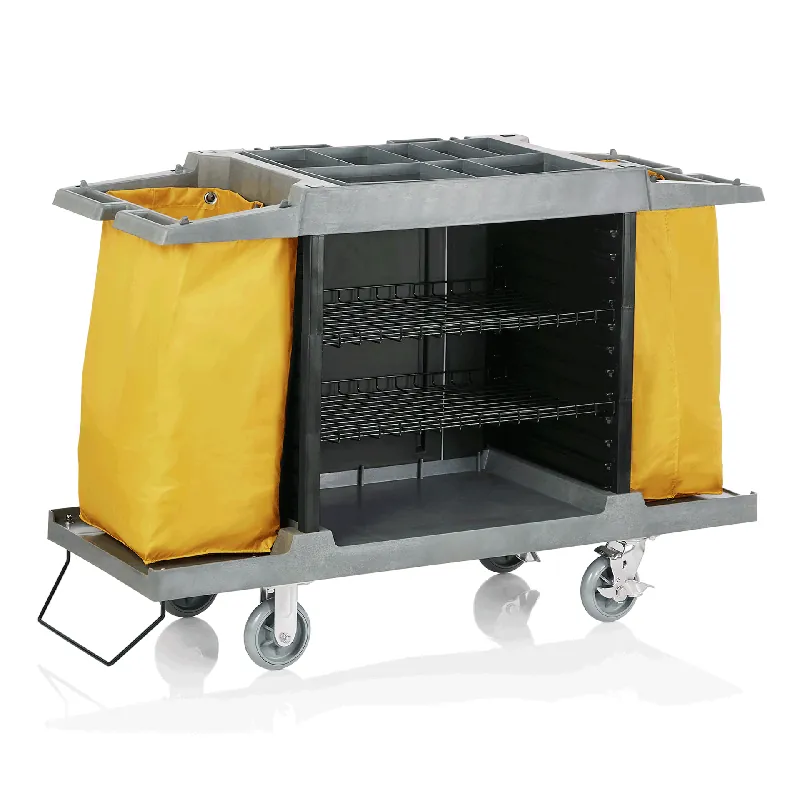 Express Levering Kamerservicetrolley, 150 x 54 x 100 cm, geel, kunststof, PVC, polyestervezelstof