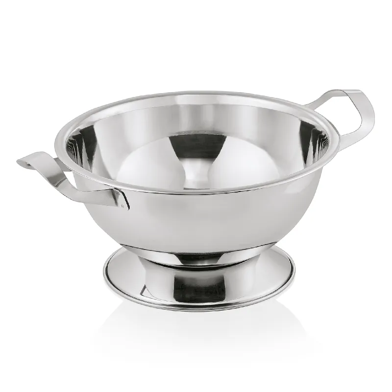 Superprijs terrine op voet, Ø 29 cm, 4,5 ltr., met 2 zijgrepen, chroom-nikkelstaal