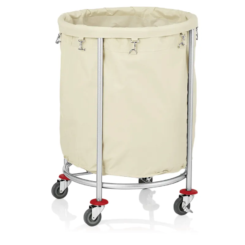 Fabrieksprijs waswagen, Ø 60 cm, hoogte 80 cm, roestvrij staal, gepoedercoat, nylon