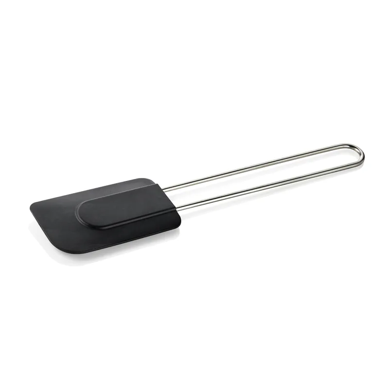 Aanbieding Deegspatel met roestvrijstalen handvat, 33 cm, zwart, siliconen