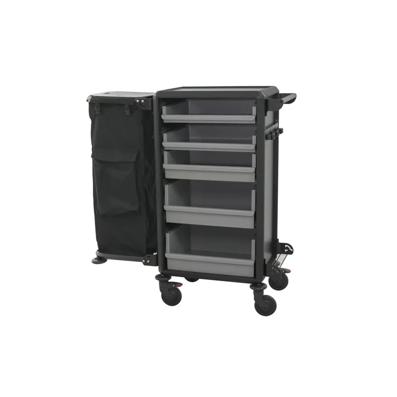 Superprijs Kamerservicewagen, 70 x 50 x 105 cm, Aluminium, HPL, ABS kunststof, polyurethaan