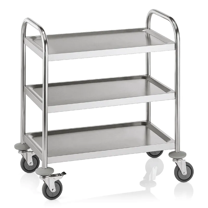 Rechtstreeks Van De Fabrikant Serveerwagen CARGO met 3 schappen, 70,5 x 41 x 84 cm, roestvrij staal