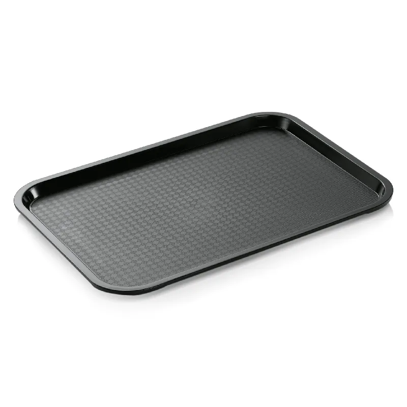 Dienblad FAST FOOD, 45,5 x 35,5 x 2 cm, zwart, polypropyleen Gratis Retour