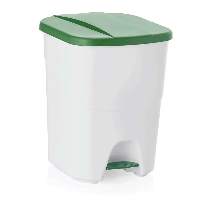 Finale Uitverkoop Pedaalemmer, met groene deksel, 40 liter, 35 x 38,5 x 45,5 cm, polypropyleen