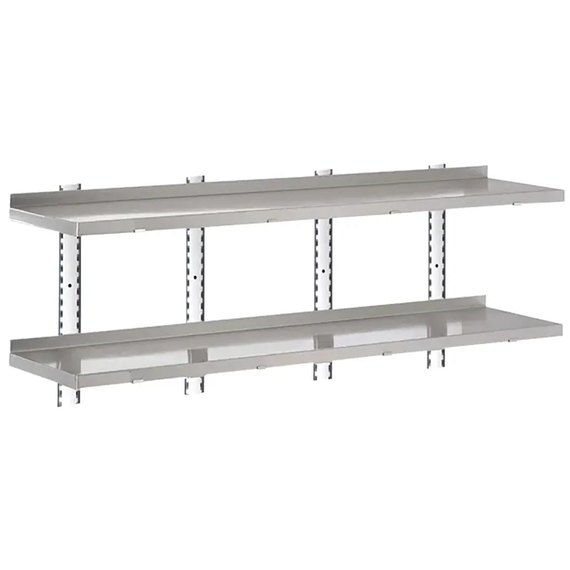 Beste Prijs Gastro-M complete wandrek 2 niveaus 180x40cm - volledige montageset (excl. schroeven)