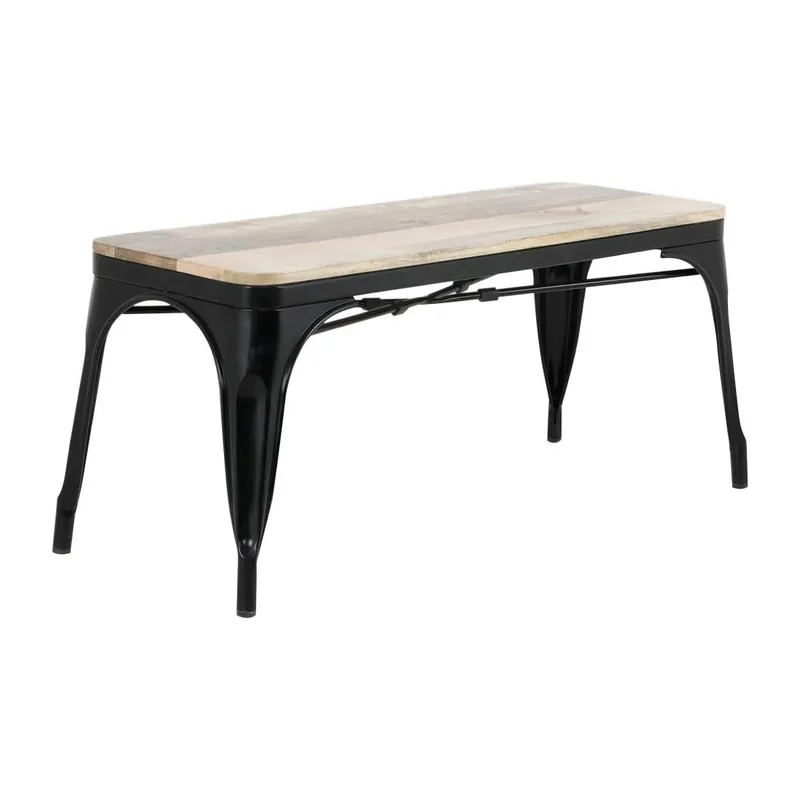 Fabrieksprijs Bolero Bistro Bank Van Mangohout En Zwarte Poten 1000mm (2 stuks)