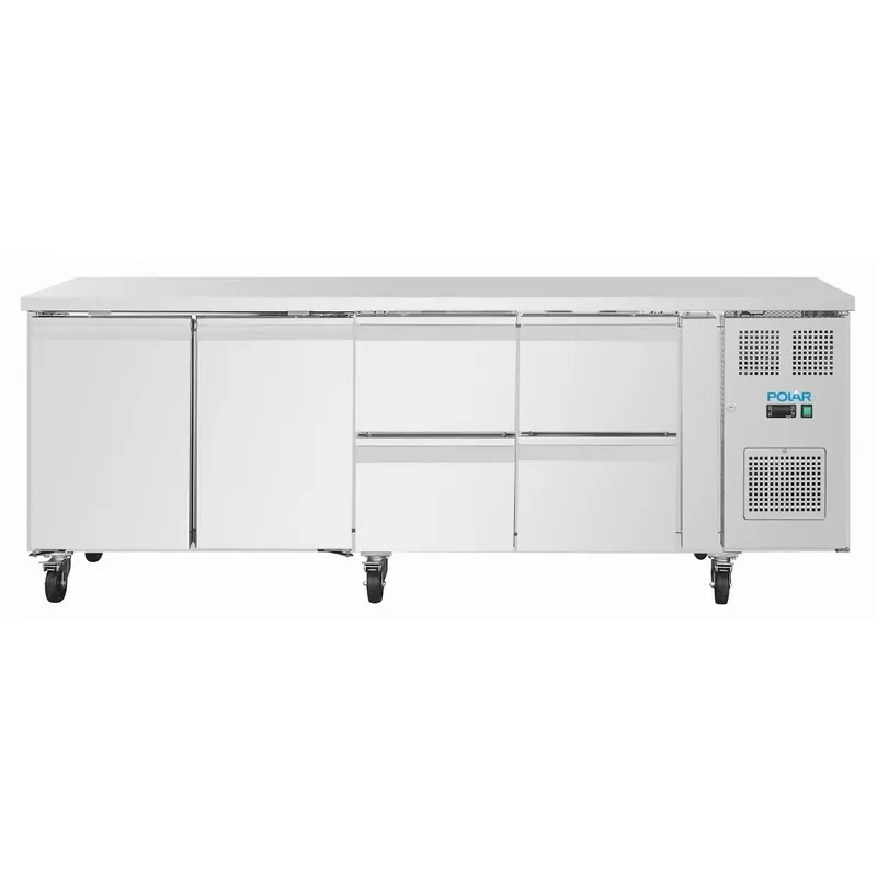 Superprijs Polar U-Series koelwerkbank 4 lades & 2 deuren