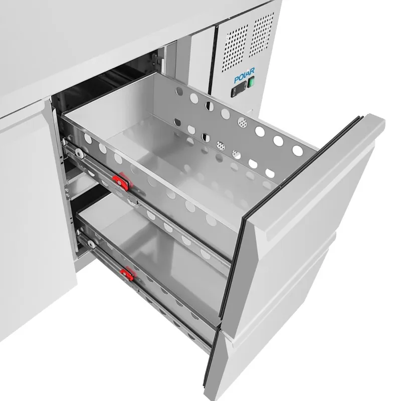Actieprijs Polar U-Series koelwerkbank met 1 deur en 2 laden