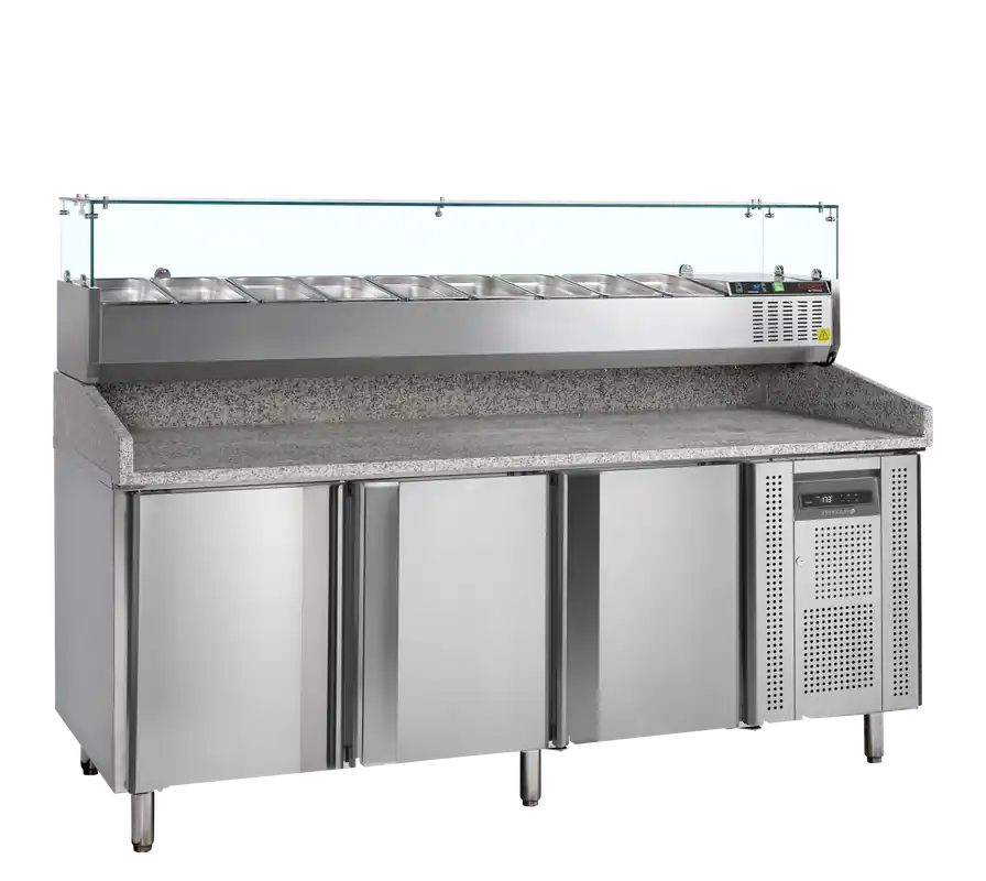 TEFCOLD Pizzatafel incl. unit voor toppings - PT1300 + GVC38-200 Beste Prijs