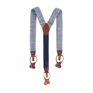 Betrouwbaar Bretels Urban-Glencheck - Marineblauw