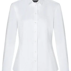 Blouse Met Lange Mouwen Voor Dames, Gemaakt Van Active-Stretch Materiaal, Slim Fit - Wit - Xs Lage Prijs