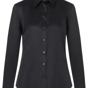 Flitsaanbieding Damesblouse Met Lange Mouwen, Gemaakt Van Stretchstof Met Een Moderne Pasvorm - Zwart - 2XL
