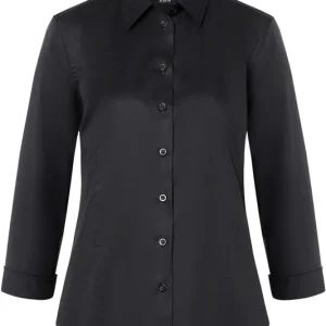 Damesblouse Van Active-Stretch Met 3/4 Mouwen In Moderne Pasvorm - Zwart - L Weekendaanbieding