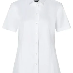 Aanbieding Blouse Met Korte Mouwen Voor Dames, Gemaakt Van Active-Stretch In Een Moderne Pasvorm - Wit - 2XL