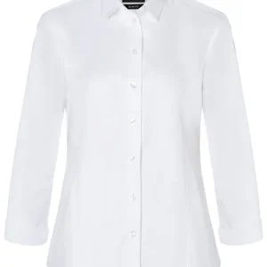 Damesblouse Van Active-Stretch Met 3/4 Mouwen In Moderne Pasvorm - Wit - L Meest Verkocht