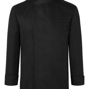 Chefhemd Met Lange Mouwen, Basic Model - Zwart - L Korting
