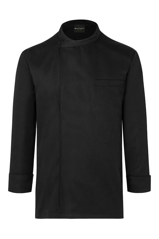 Chefhemd Met Lange Mouwen, Basic Model - Zwart - L Korting