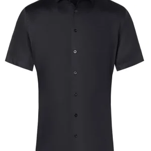 Herenoverhemd Met Korte Mouwen, Active-Stretch, Slim Fit - Zwart - Xs Must-Have