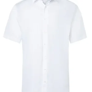 Herenoverhemd Met Korte Mouwen, Active-Stretch, Moderne Pasvorm - Wit - XL Favoriet