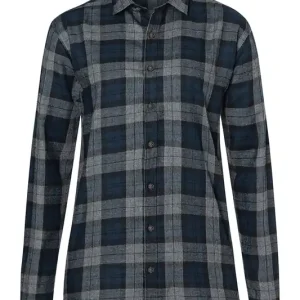 Geruit Herenoverhemd In Urban-Stijl - Marineblauw - L Fabrieksprijs