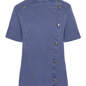Hete Deal Koksbuis Met Korte Mouwen Voor Dames, Jeansmodel - Vintage Blauw - 34