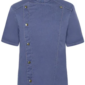 Veilige Betaling Koksbuis Met Korte Mouwen In Jeansstijl - Vintage Blauw - 46