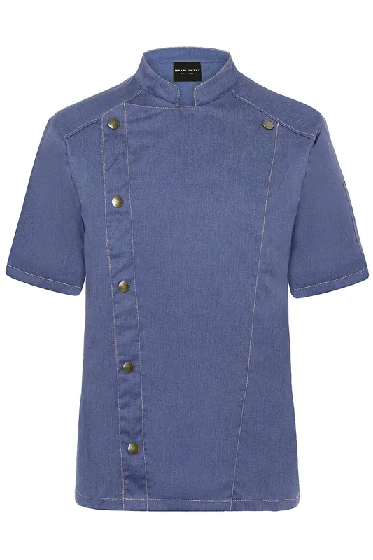 Veilige Betaling Koksbuis Met Korte Mouwen In Jeansstijl - Vintage Blauw - 46