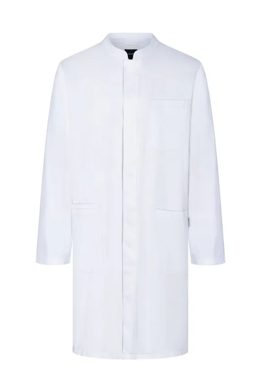 Medische En Laboratoriumjas Voor Heren, Modern Model Met Opstaande Kraag - Wit - 44 Exclusieve Aanbieding