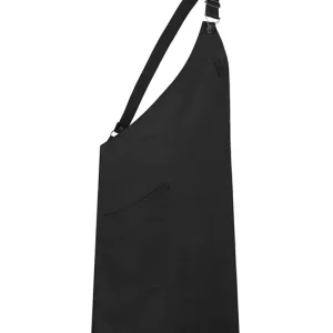 Favoriet Asymmetrisch Schort Met Borststuk, Klassiek Model, En Zak - Zwart