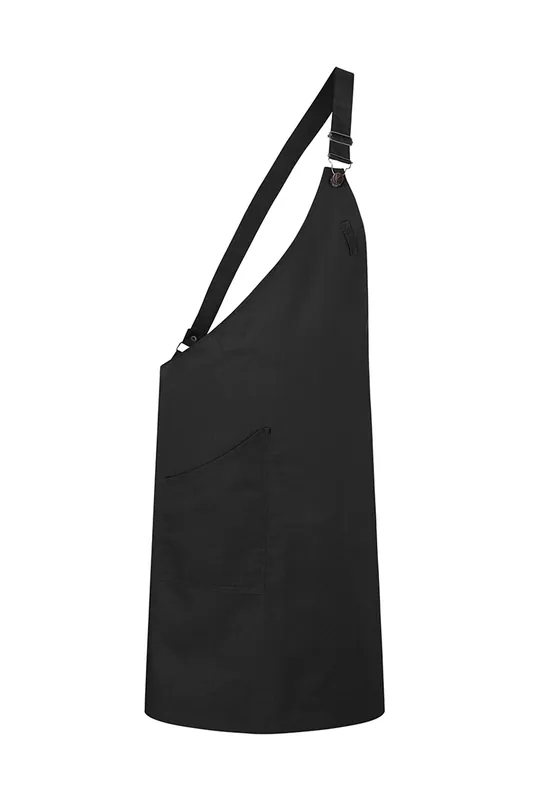 Favoriet Asymmetrisch Schort Met Borststuk, Klassiek Model, En Zak - Zwart
