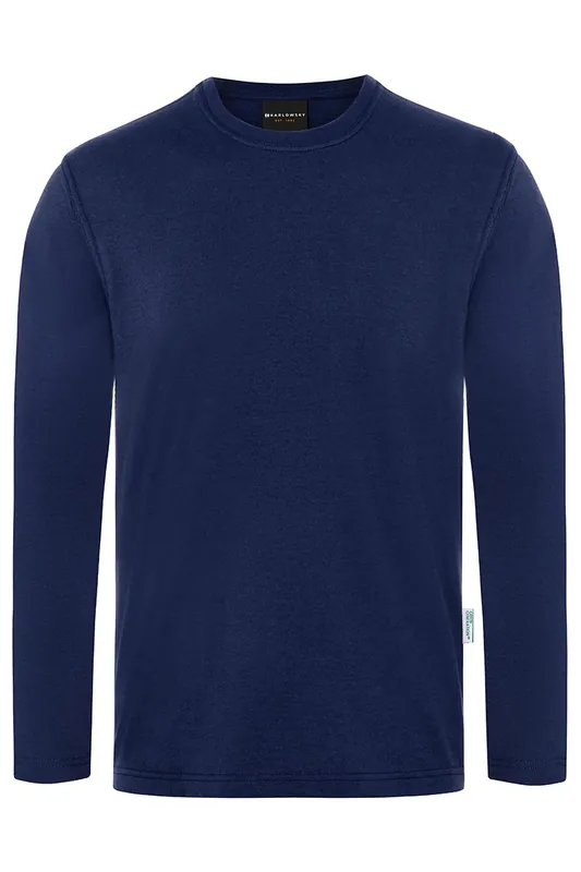 Beperkte Voorraad Herenoverhemd Met Lange Mouwen, Casual-Stijl, Gemaakt Van Duurzaam Materiaal - Marineblauw - L